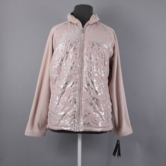 New Balance $79 Sz 3X Pink Silver Collared Pockets 100% Polyester Jacket - Picture 2 of 16